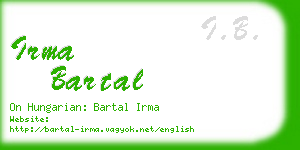 irma bartal business card